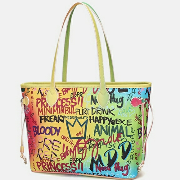 Graffiti Large Tote Bag - Picture 2 of 7